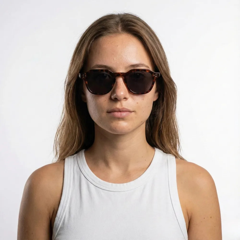 Oversized round sunglasses by HARO Eyewear — Cannes 1946 editorial portrait
