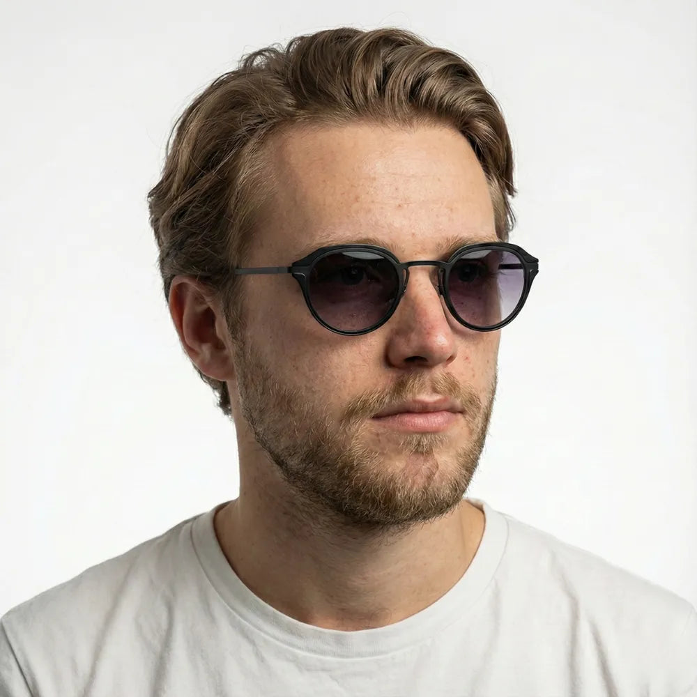 Compact acetate sunglasses worn outdoors — HARO Cassis Calanques lifestyle