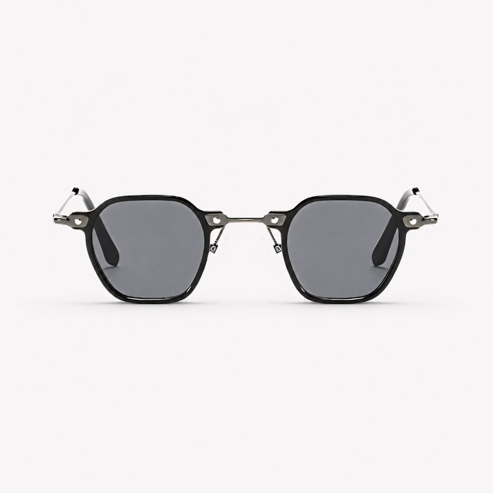 Porto Cervo — small hexagonal metal sunglasses with polarized UV400 lenses, by HARO Eyewear