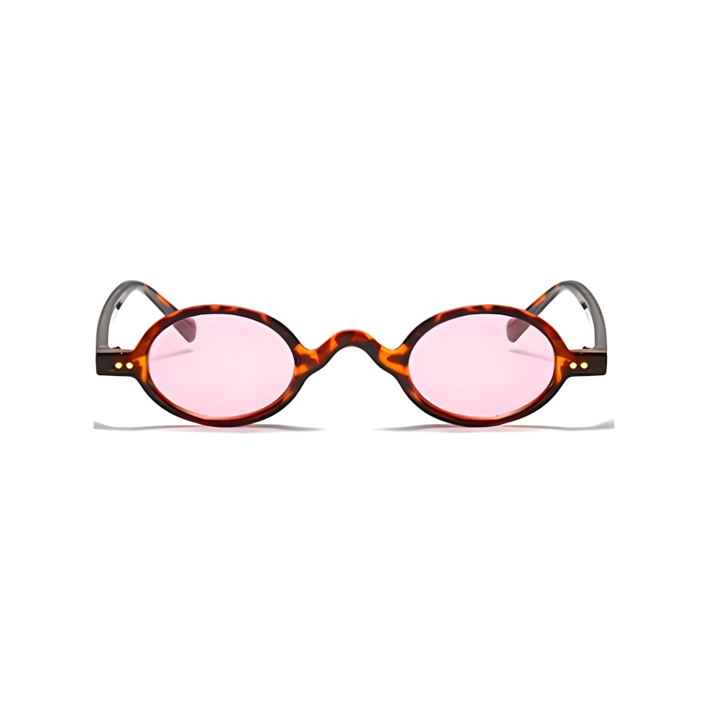 Rectangular acetate sunglasses with tortoise frame and rose-tinted polarized lenses, front view — HARO Beaulieu Kérylos