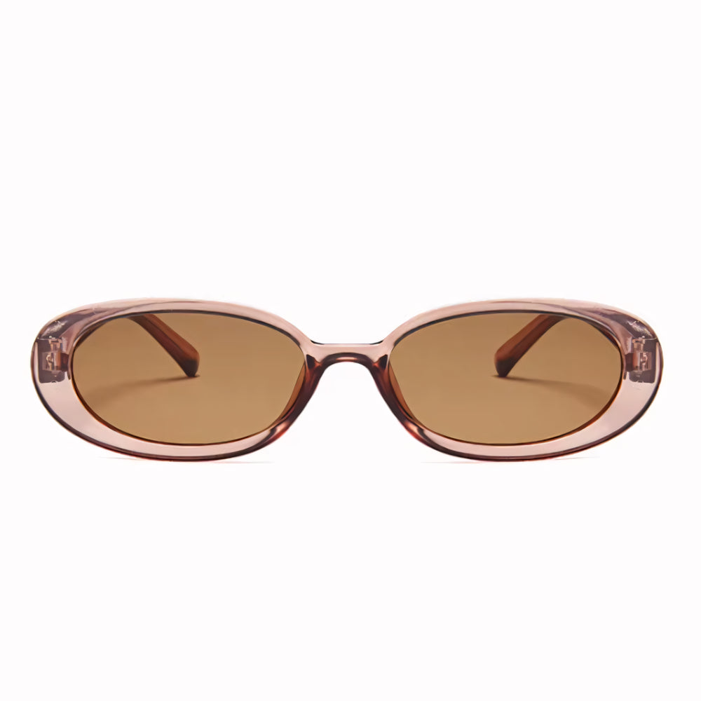 Oval cat-eye acetate sunglasses with tortoise frame and brown polarized lenses, front view — HARO Forte dei Marmi