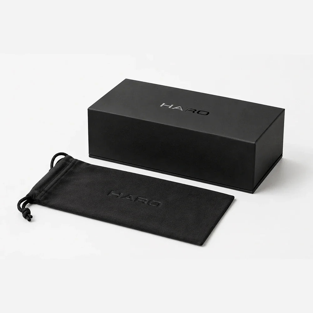 Cannes 1946 round acetate sunglasses — HARO Eyewear packaging (case and bag)