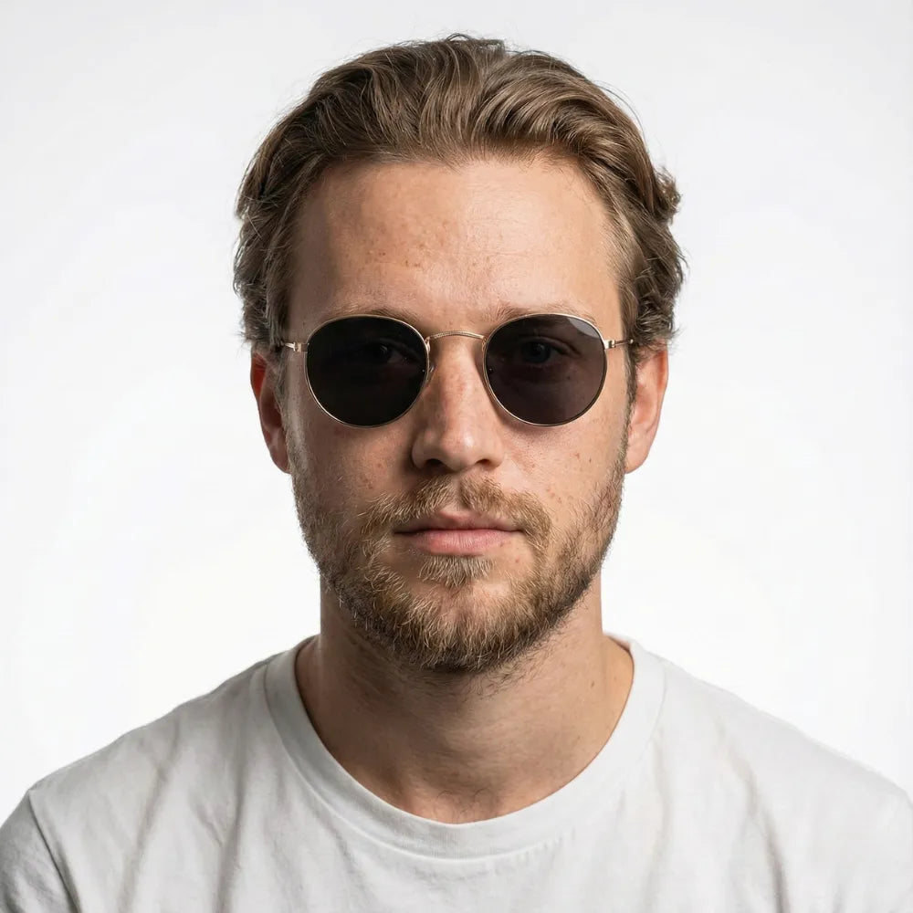 Portovenere 1952 thin round metal sunglasses by HARO Eyewear