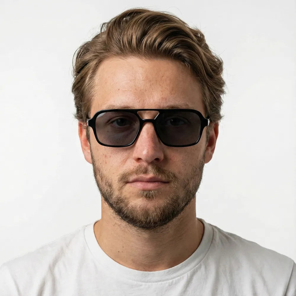 Saint-Tropez Pampelonne square aviator acetate sunglasses by HARO Eyewear