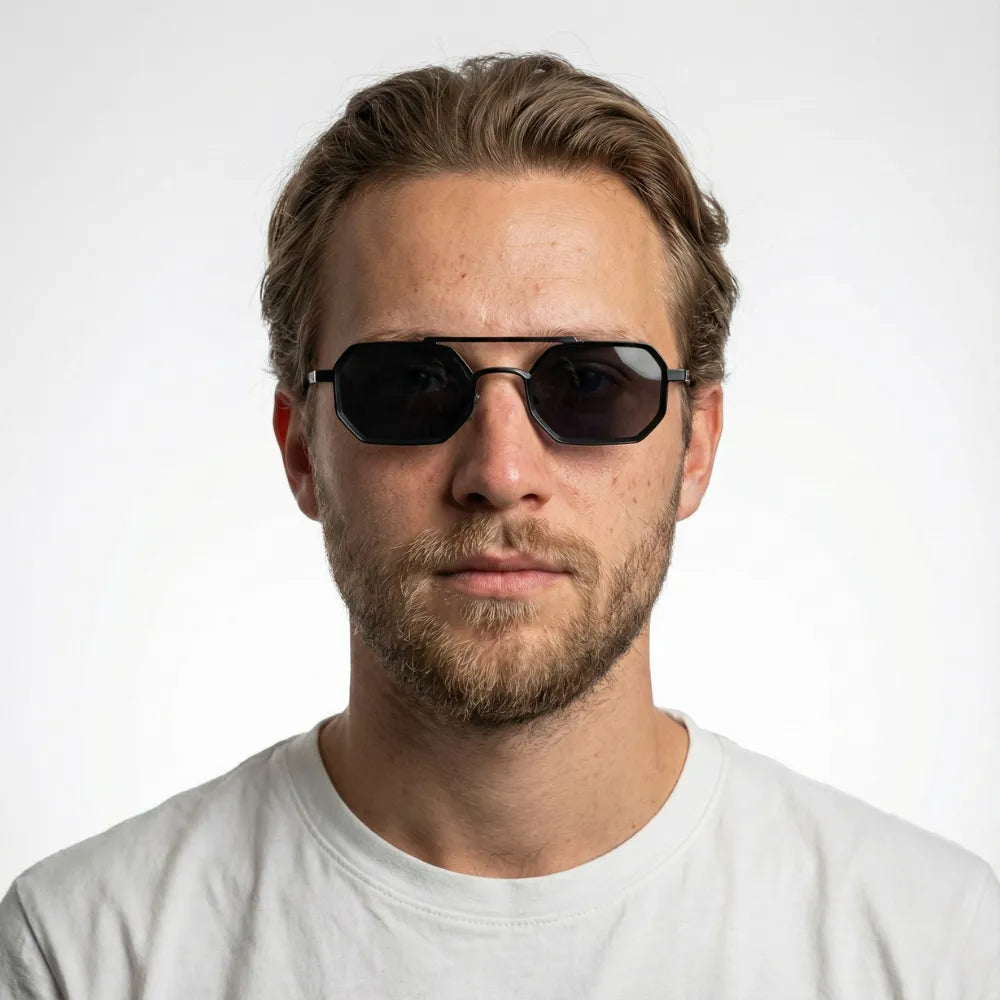 Sorrento Grand Tour hexagonal aviator acetate sunglasses by HARO Eyewear